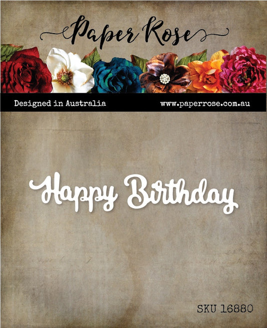Paper Rose - Die - Happy Birthday Small