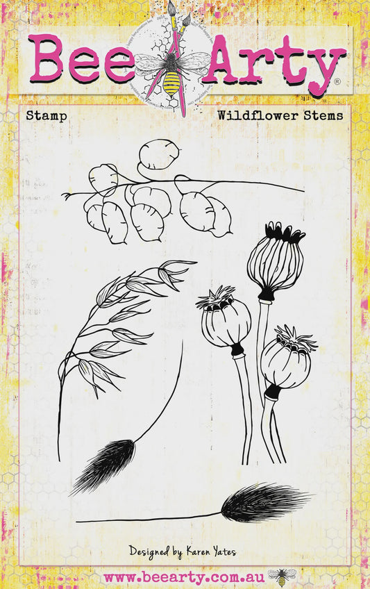 Bee Arty - Stamp - Wildflower Stems