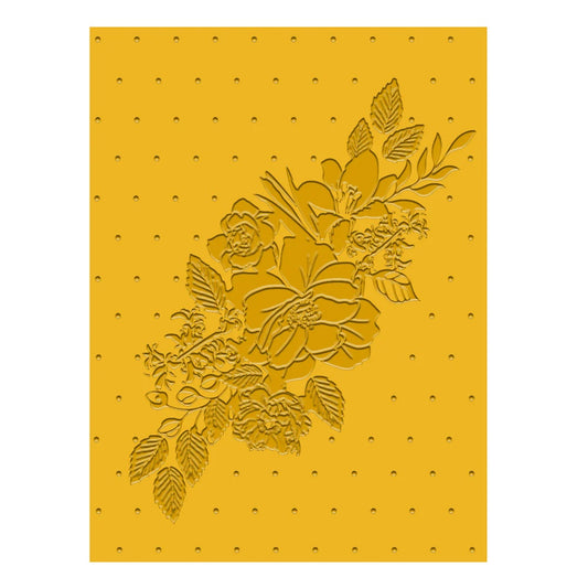 Couture Creations - 3D Embossing Folder - Vintage Tea Centred Flowers