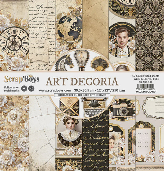 Scrap Boys - Art Decoria - 12 x 12 Paper Collection