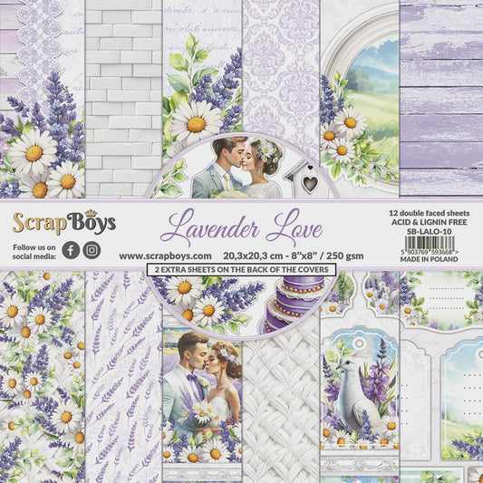 Scrap Boys - Lavender Love - 8 x 8 Paper Pad