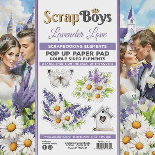 Scrap Boys - Lavender Love - 6 x 6 Pop Up Paper Pad