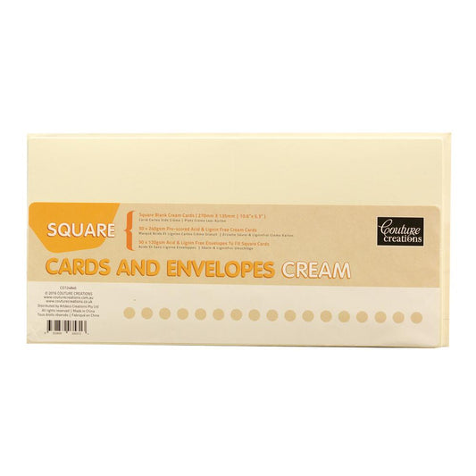Couture Creations - Cards + Envelopes - Cream Square - 50 Sets