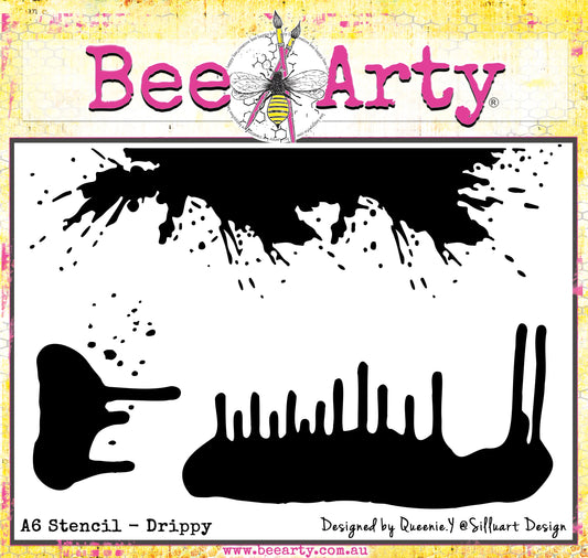Bee Arty - Stencil - A6 Drippy